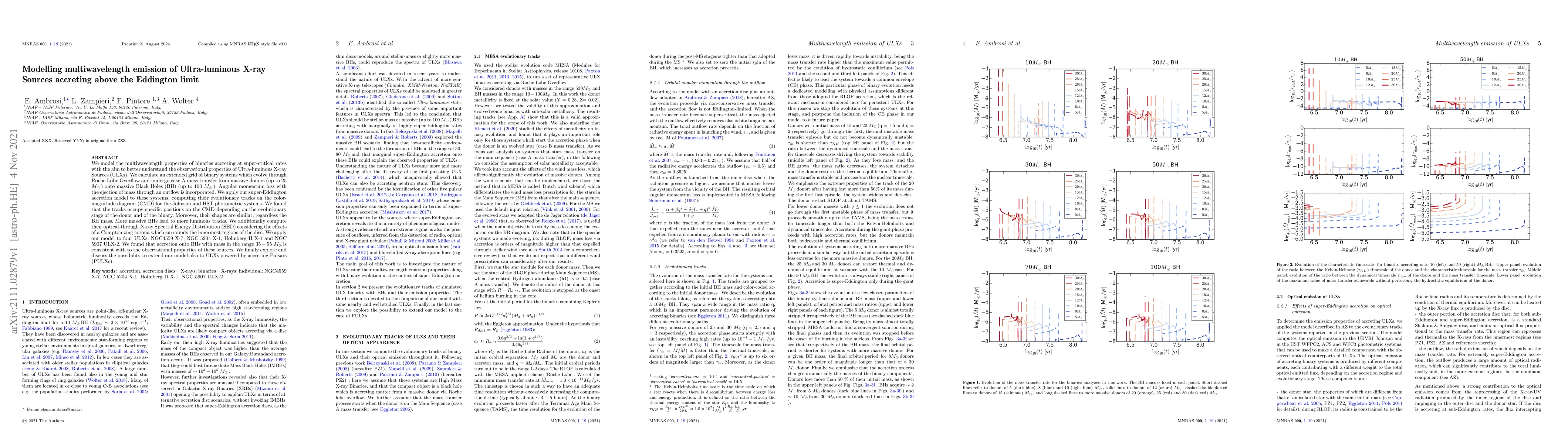 Thumbnail for Modelling multiwavelength emission of Ultra-luminous X-ray Sources
  accreting above the Eddington limit