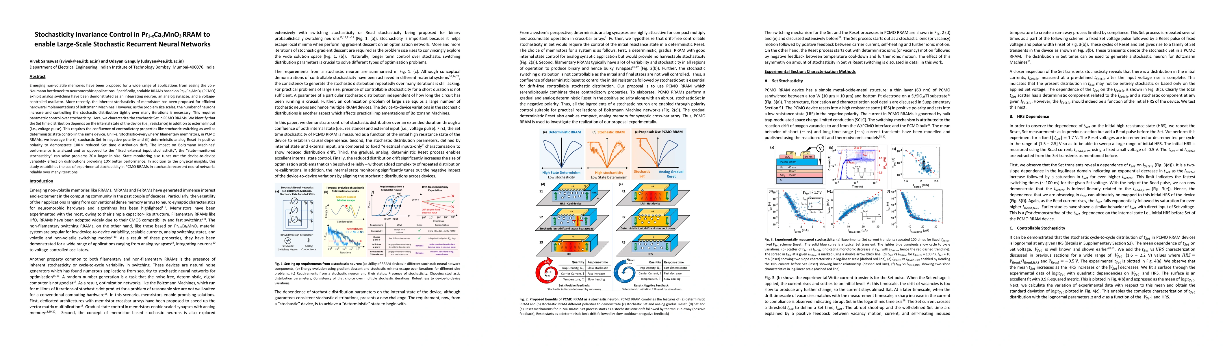 Thumbnail for Stochasticity Invariance Control in Pr$_{1-x}$Ca$_x$MnO$_3$ RRAM to
  enable Large-Scale Stochastic Recurrent Neural Networks