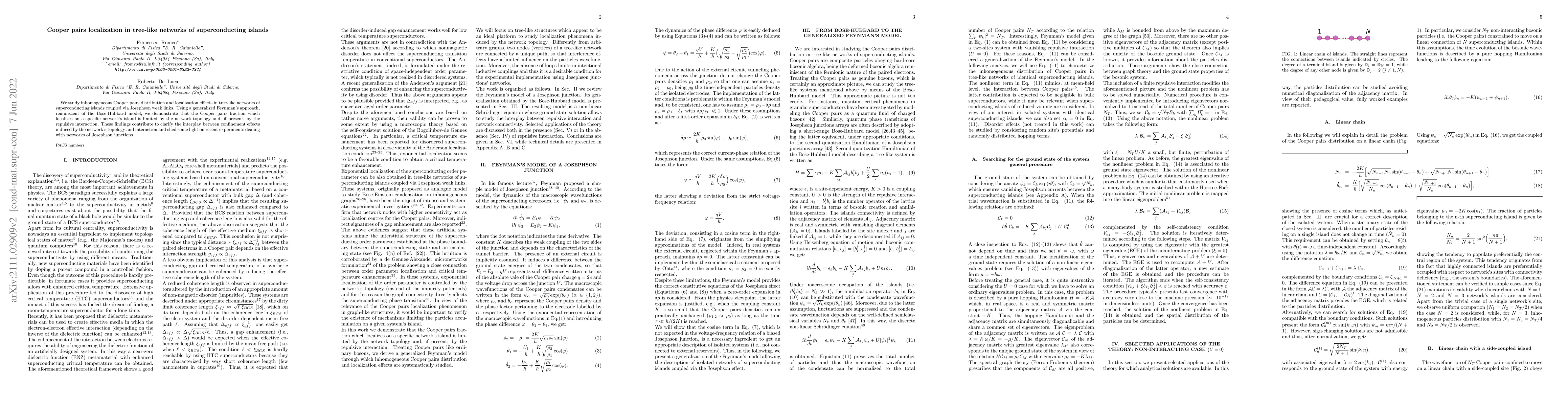 Thumbnail for Cooper pairs localization in tree-like networks of superconducting
  islands