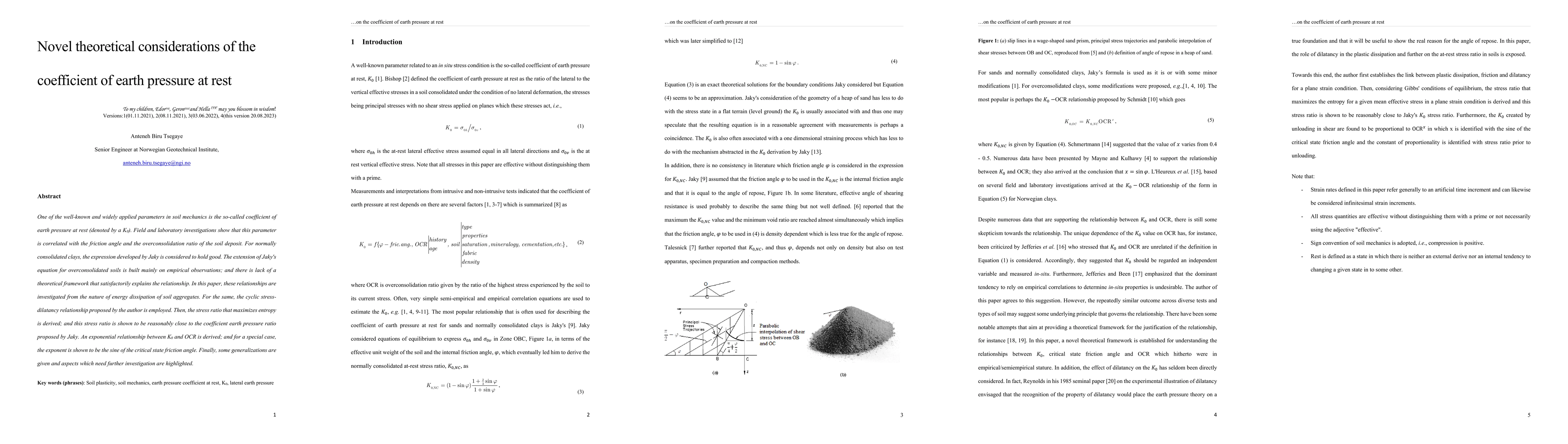 Thumbnail for Novel theoretical considerations of the coefficient of earth pressure at
  rest