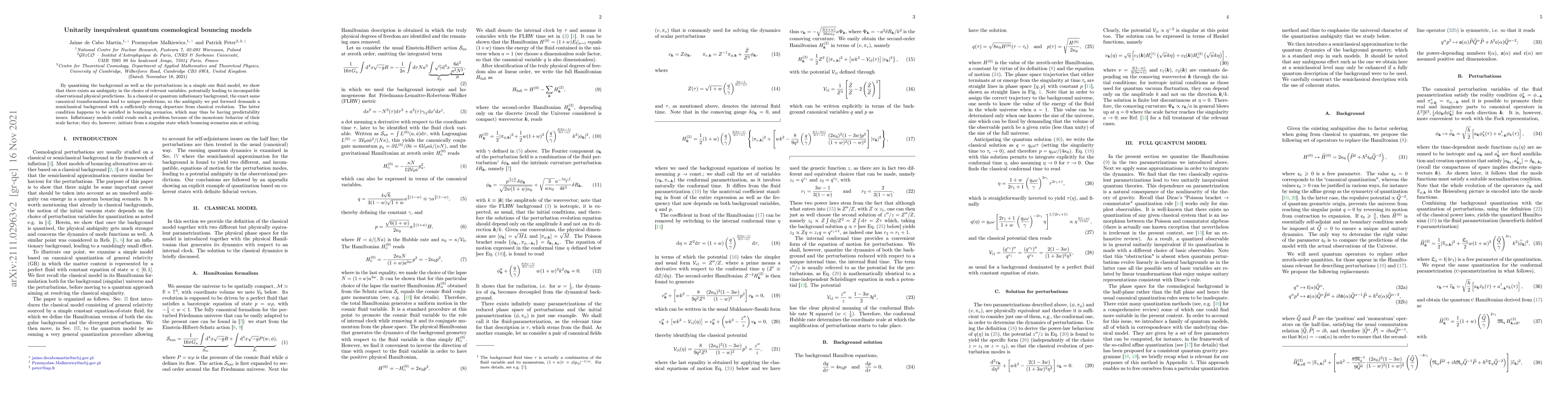 Thumbnail for Unitarily inequivalent quantum cosmological bouncing models