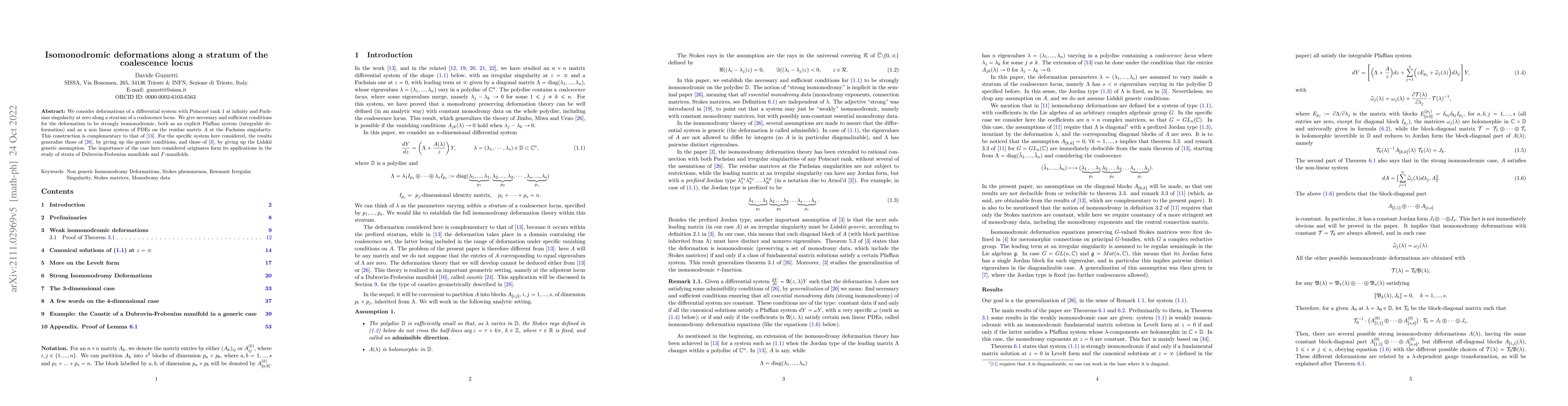 Thumbnail for Isomonodromic deformations along a stratum of the coalescence locus