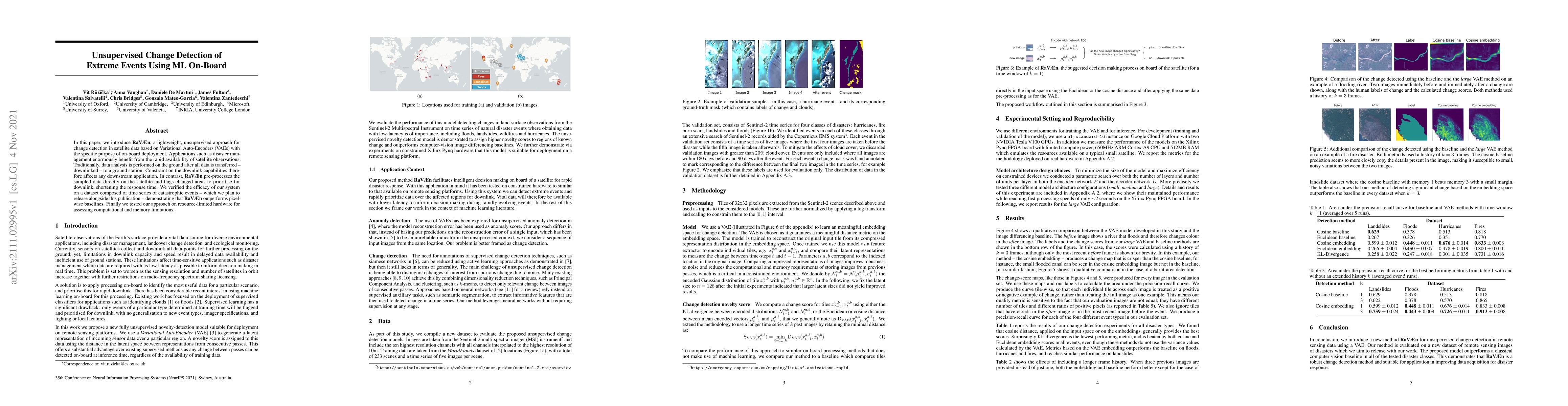 Thumbnail for Unsupervised Change Detection of Extreme Events Using ML On-Board