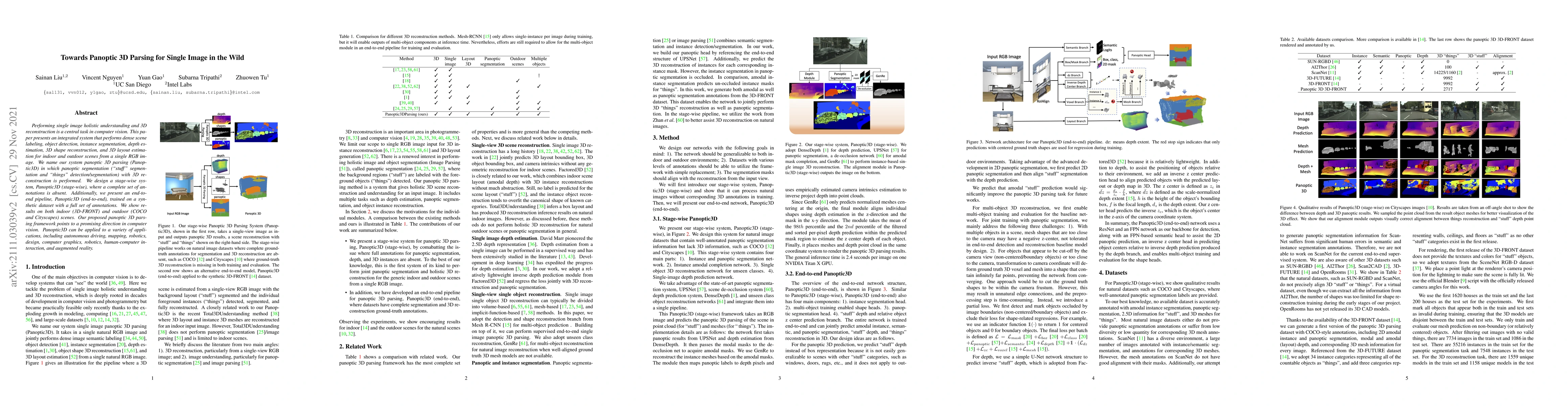 Thumbnail for Towards Panoptic 3D Parsing for Single Image in the Wild