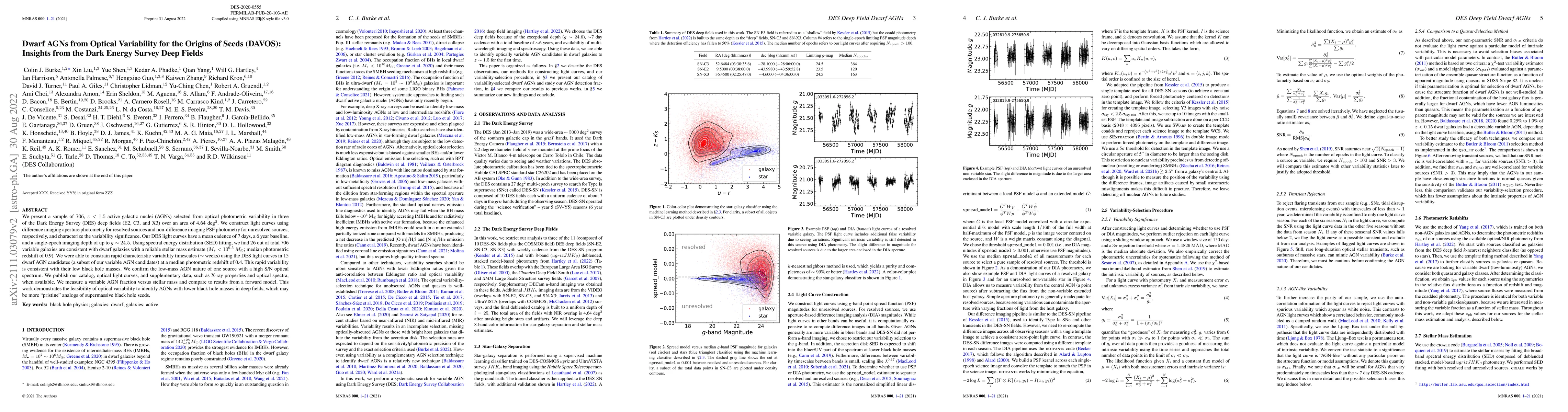 Thumbnail for Dwarf AGNs from Optical Variability for the Origins of Seeds (DAVOS):
  Insights from the Dark Energy Survey Deep Fields