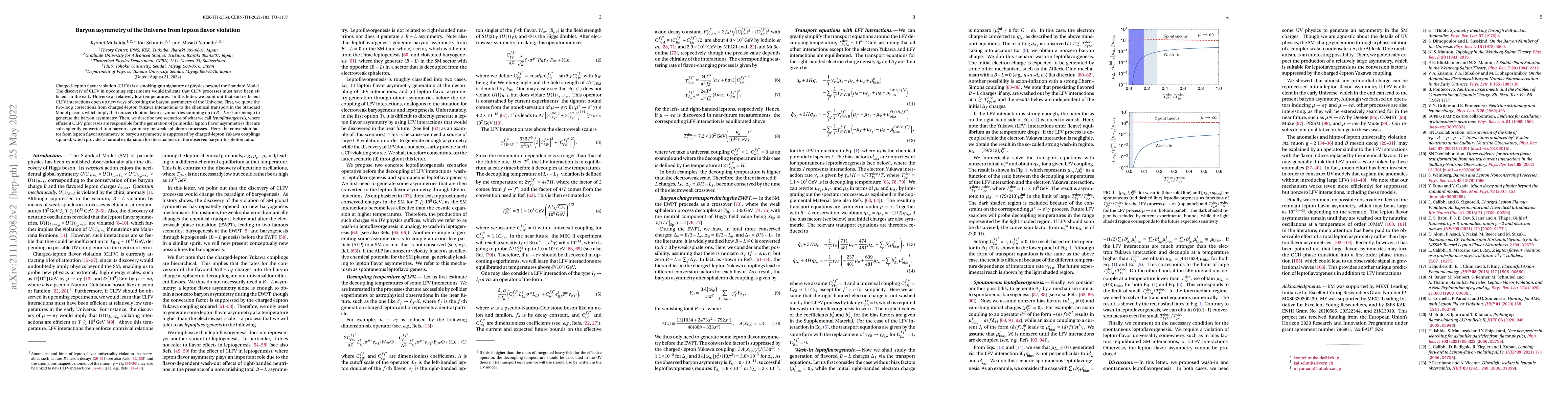 Thumbnail for Leptoflavorgenesis: baryon asymmetry of the Universe from lepton flavor
  violation