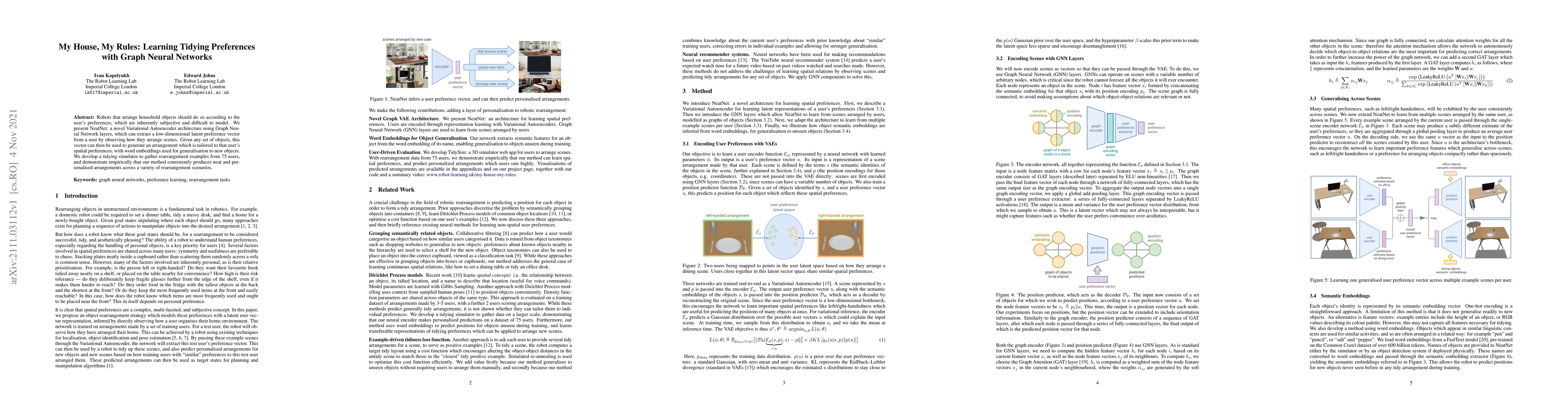Thumbnail for My House, My Rules: Learning Tidying Preferences with Graph Neural
  Networks