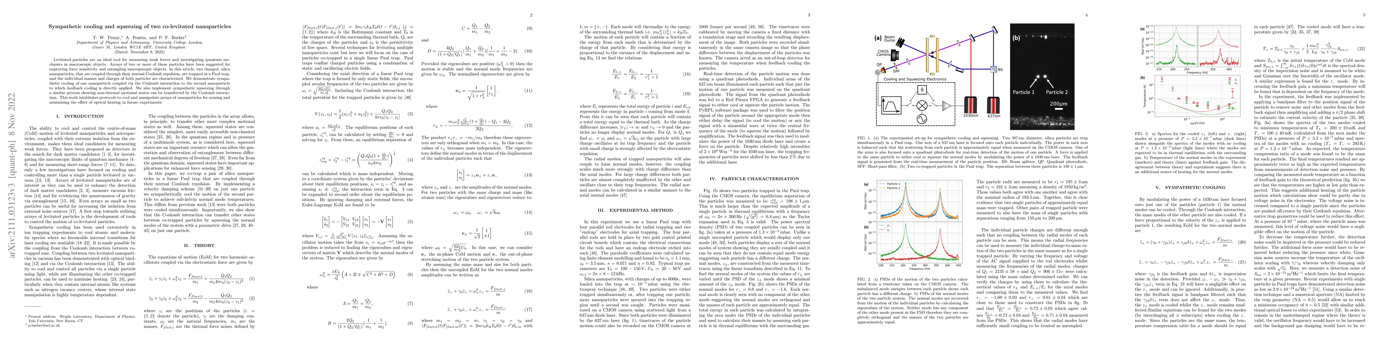 Thumbnail for Sympathetic cooling and squeezing of two co-levitated nanoparticles