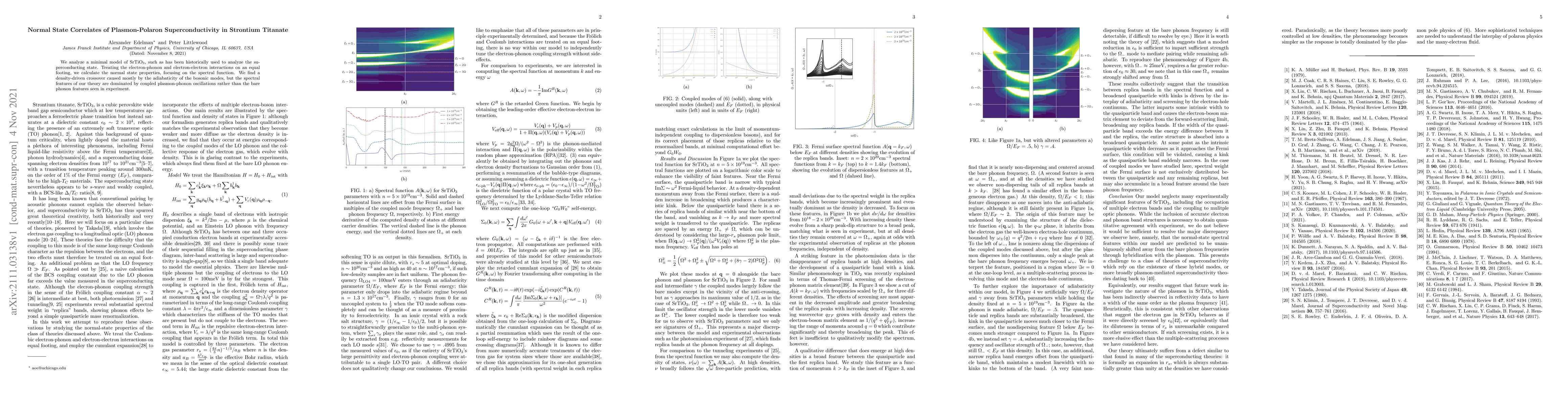 Thumbnail for Normal State Correlates of Plasmon-Polaron Superconductivity in
  Strontium Titanate