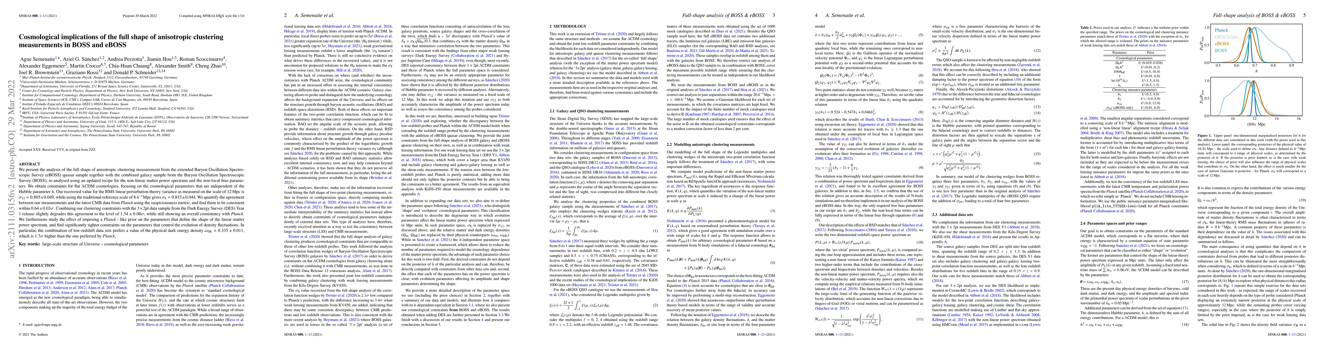 Thumbnail for Cosmological implications of the full shape of anisotropic clustering
  measurements in BOSS and eBOSS