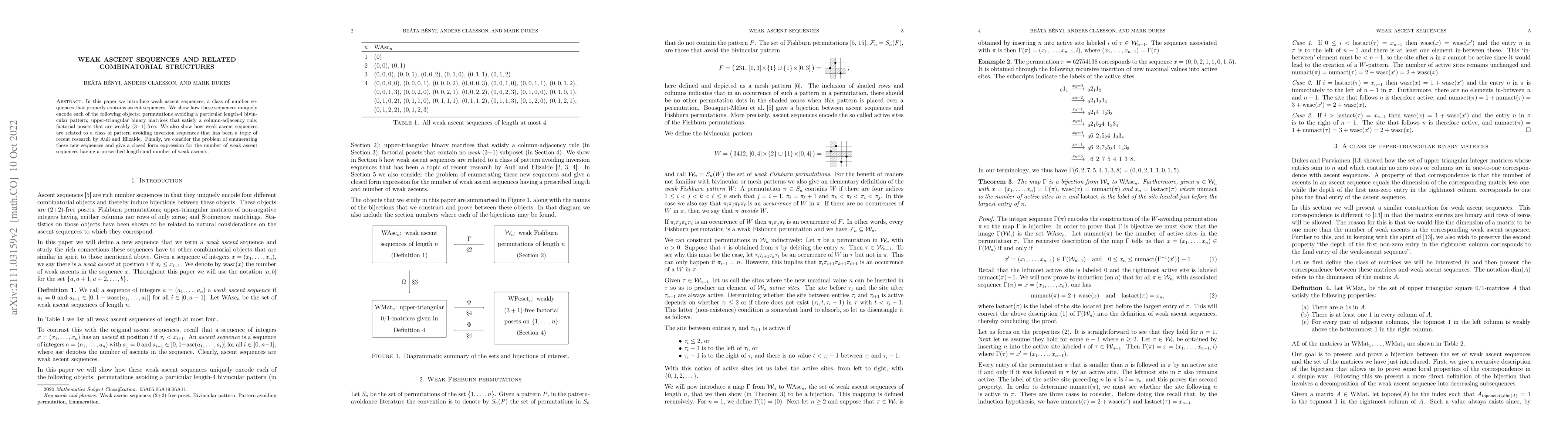 Thumbnail for Weak ascent sequences and related combinatorial structures