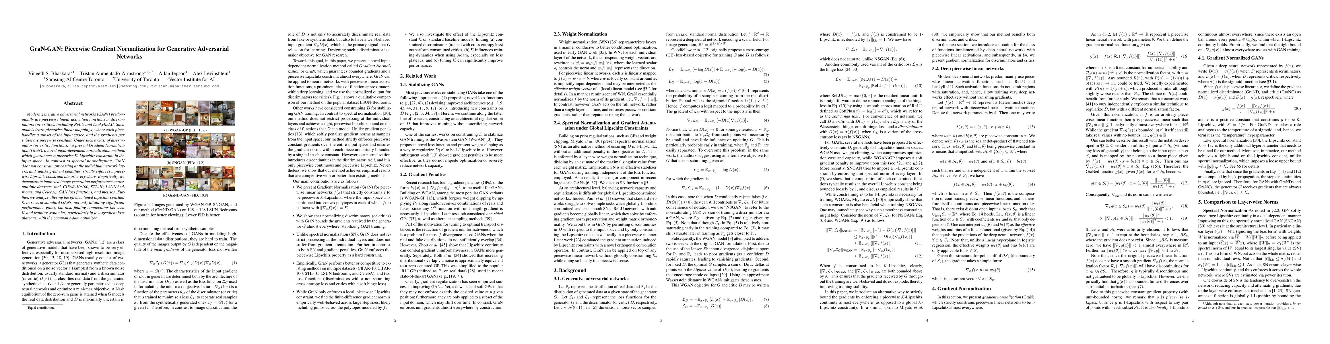 Thumbnail for GraN-GAN: Piecewise Gradient Normalization for Generative Adversarial
  Networks