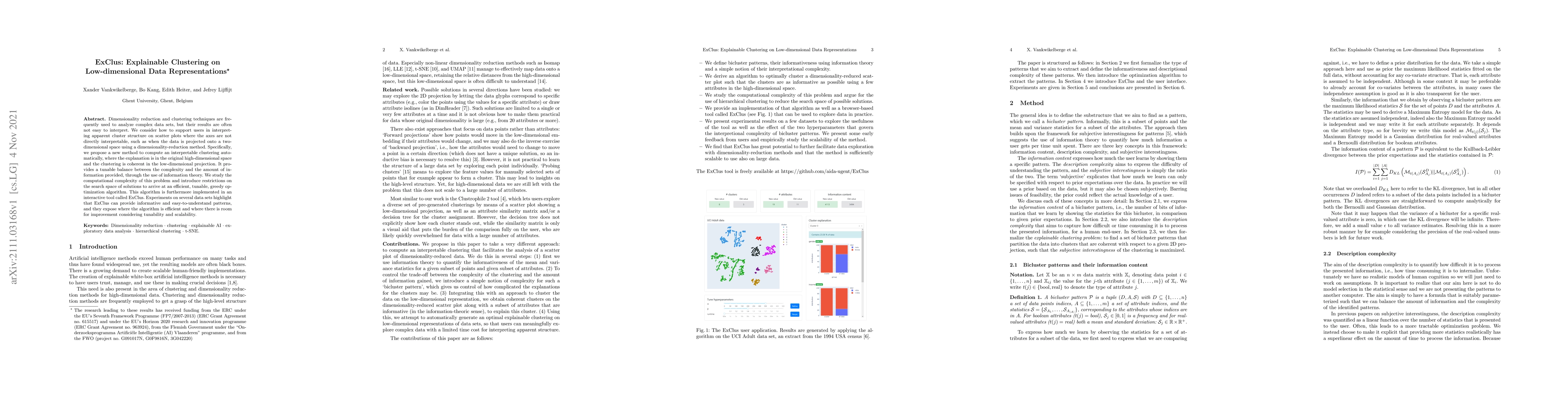 Thumbnail for ExClus: Explainable Clustering on Low-dimensional Data Representations