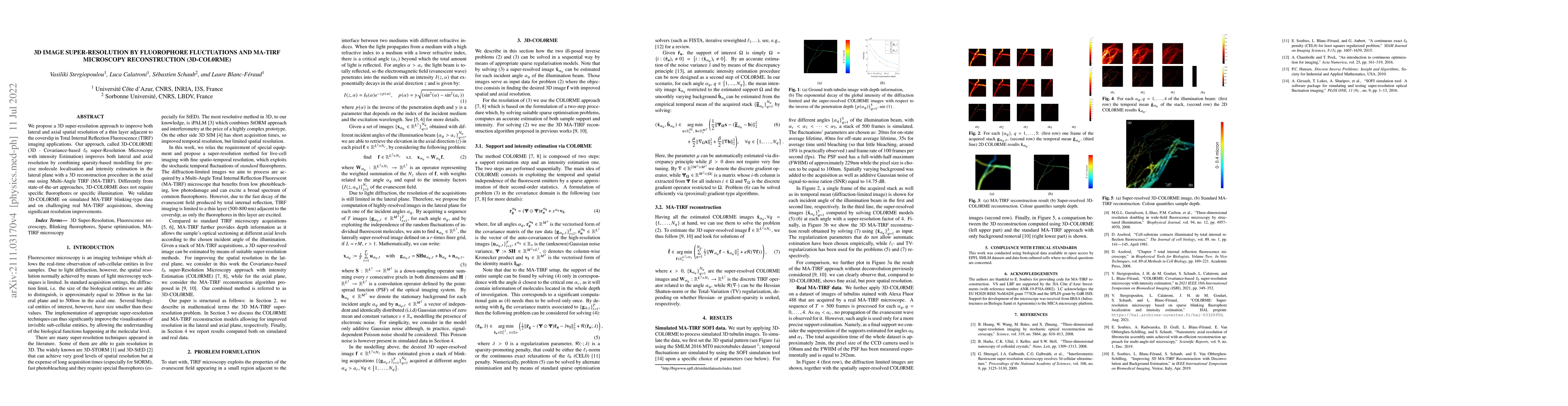 Thumbnail for 3D Image Super-Resolution by fluorophore fluctuations and MA-TIRF
  Microscopy reconstruction (3D-COL0RME)