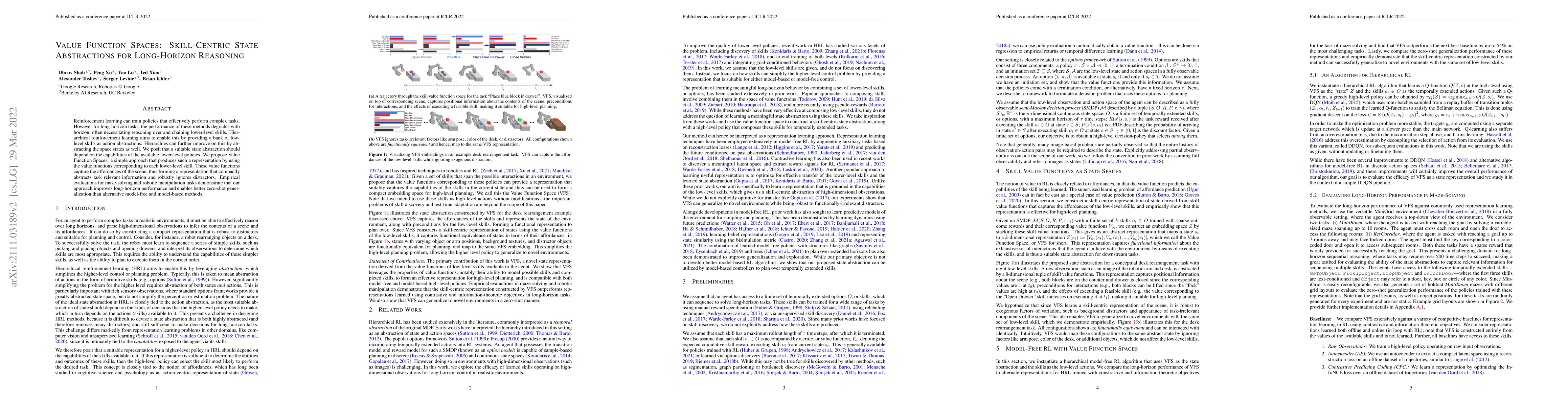 Thumbnail for Value Function Spaces: Skill-Centric State Abstractions for Long-Horizon
  Reasoning