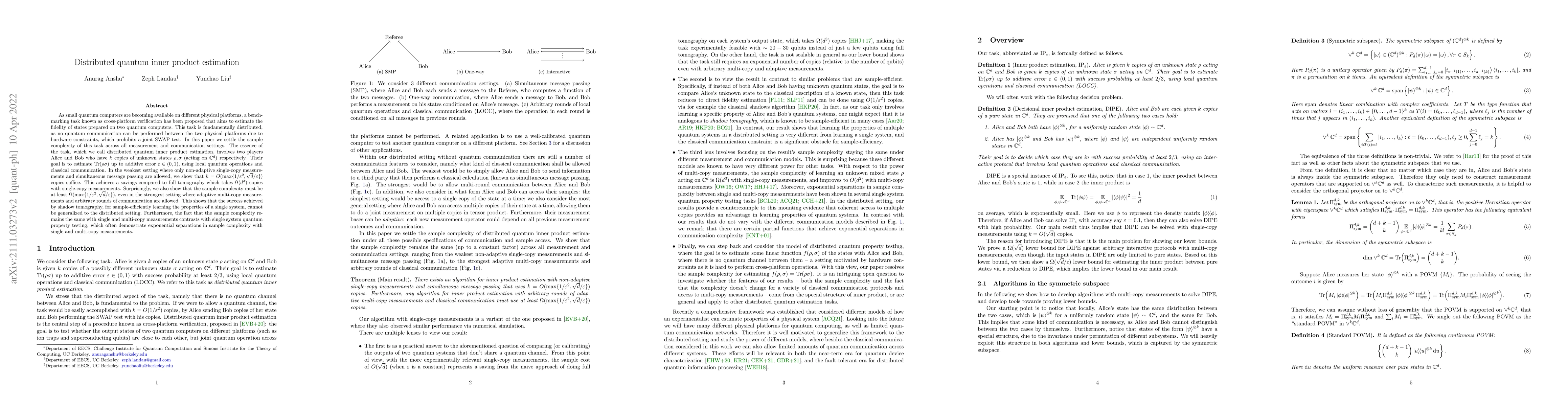 Thumbnail for Distributed quantum inner product estimation