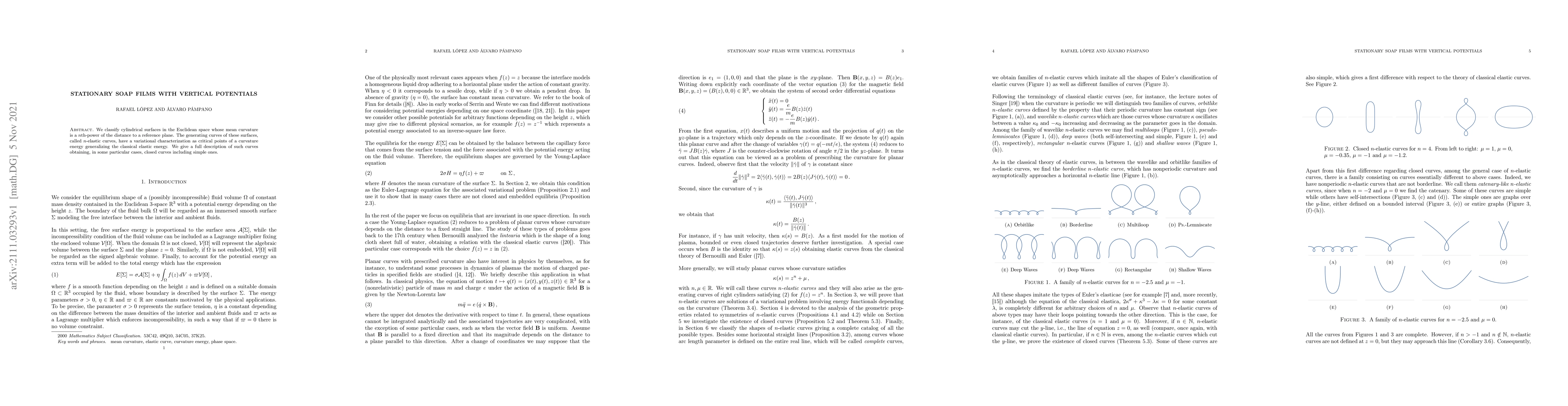 Thumbnail for Stationary soap films with vertical potentials