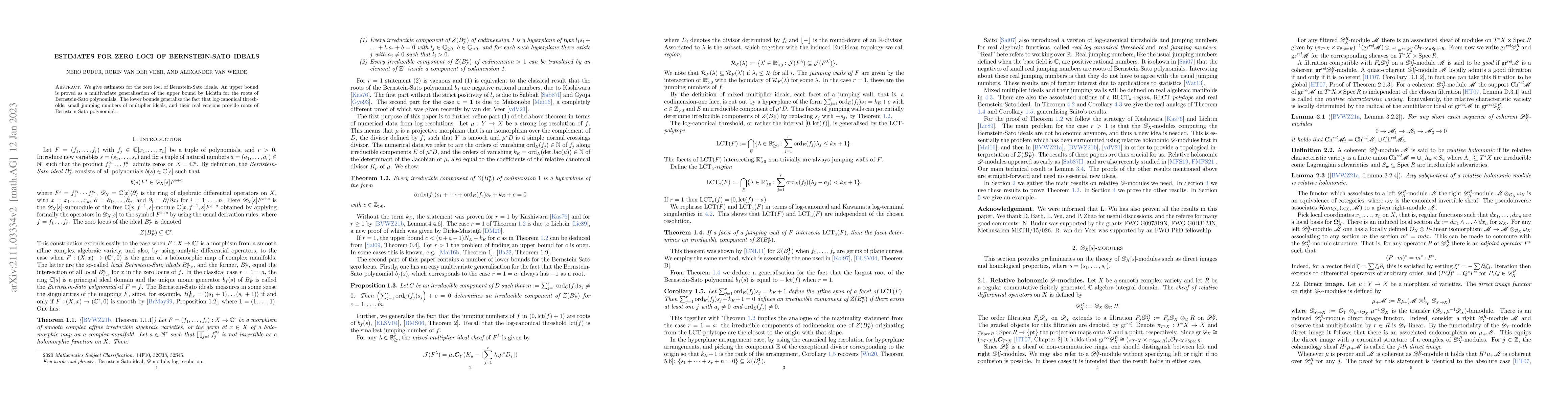 Thumbnail for Estimates for zero loci of Bernstein-Sato ideals