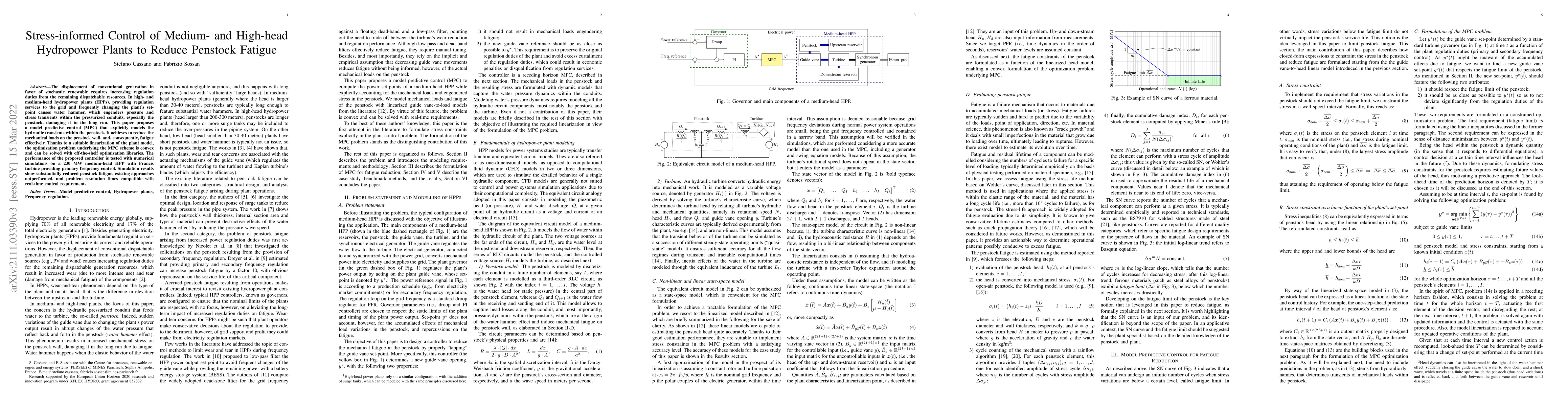 Thumbnail for Stress-informed Control of Medium- and High-head Hydropower Plants to
  Reduce Penstock Fatigue