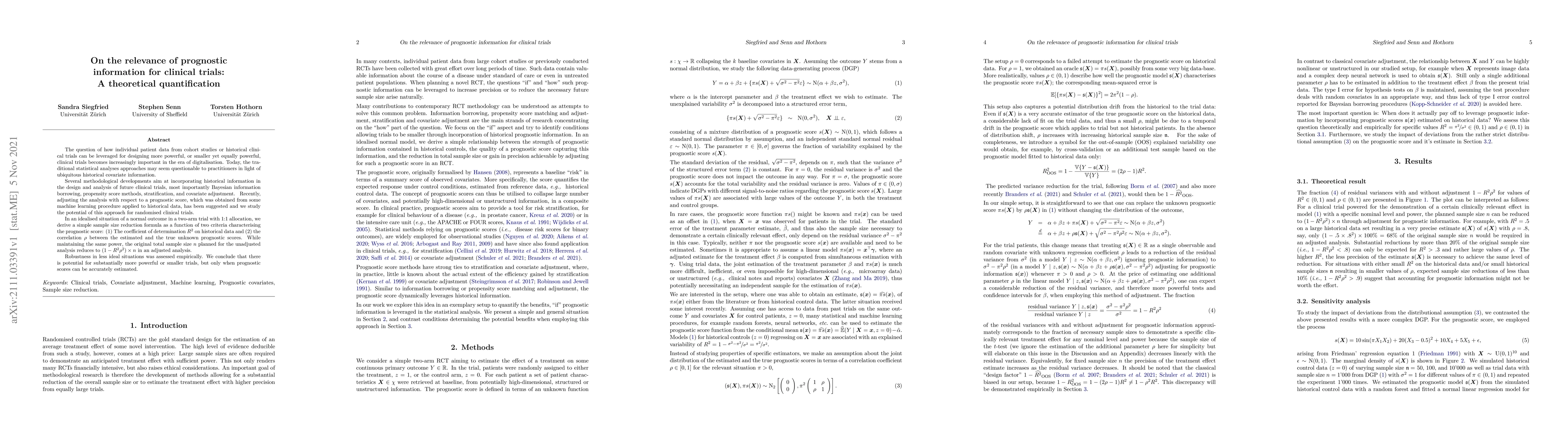 Thumbnail for On the relevance of prognostic information for clinical trials: A
  theoretical quantification