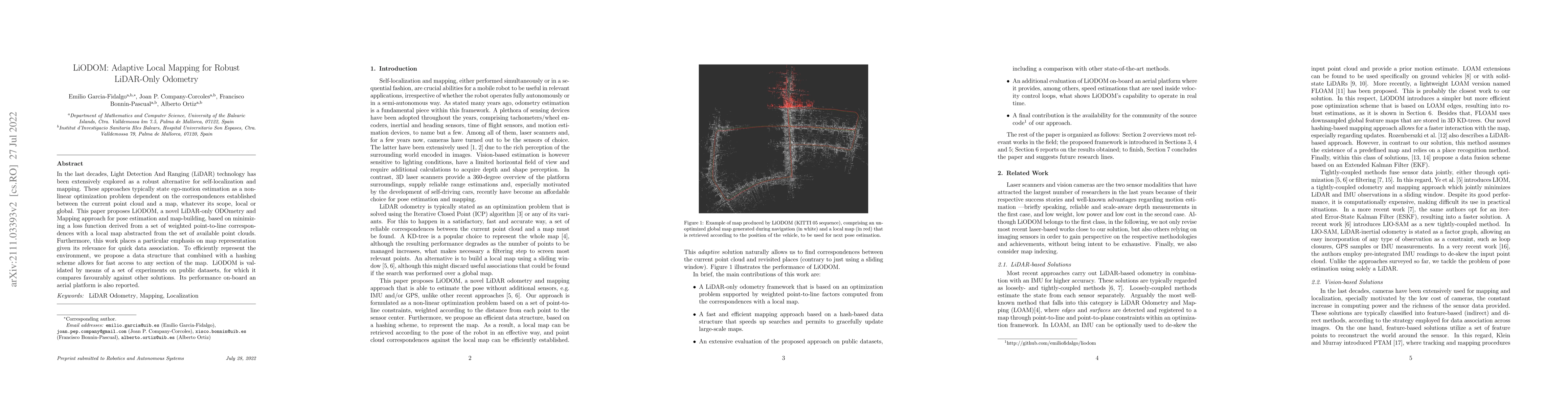 Thumbnail for LiODOM: Adaptive Local Mapping for Robust LiDAR-Only Odometry