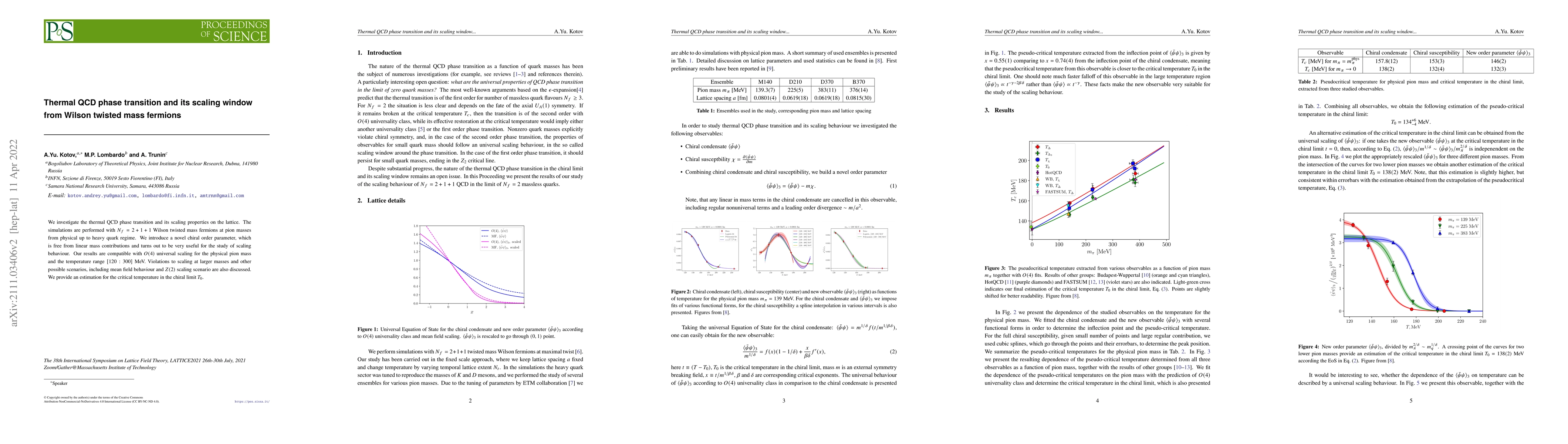 Thumbnail for Thermal QCD phase transition and its scaling window from Wilson twisted
  mass fermions