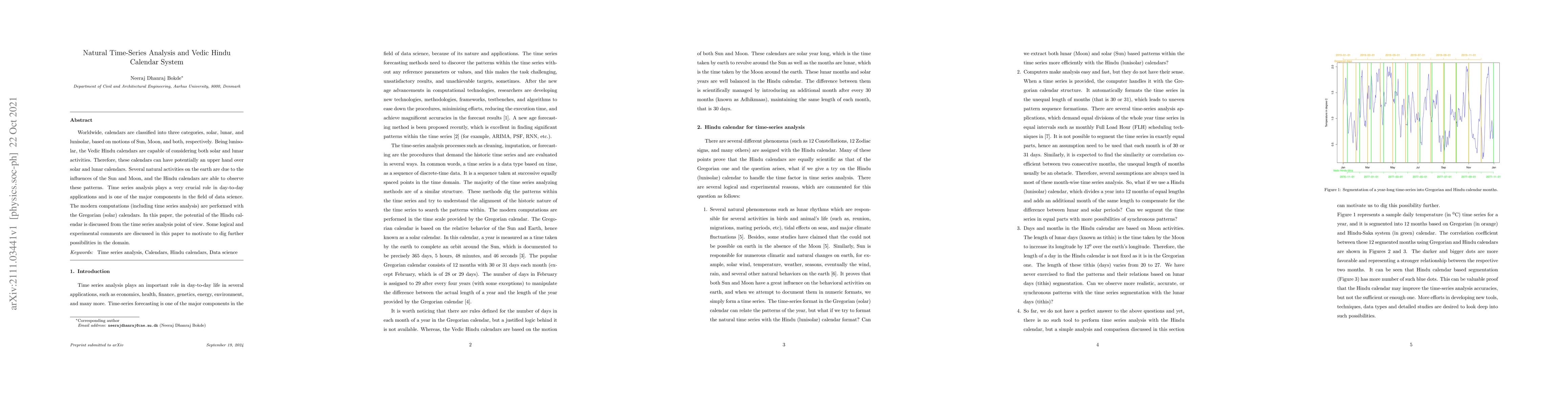 Thumbnail for Natural Time-Series Analysis and Vedic Hindu Calendar System