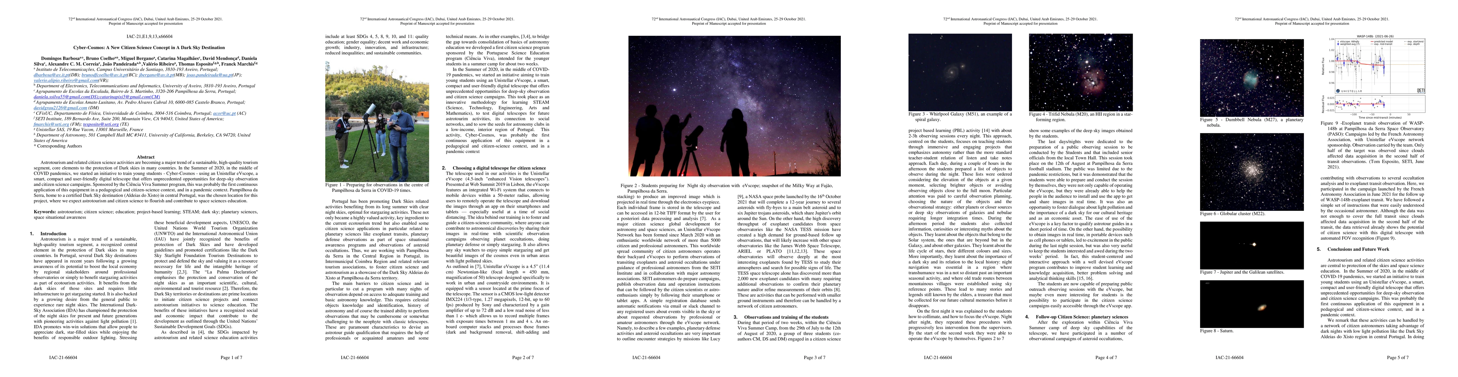 Thumbnail for Cyber-Cosmos: A New Citizen Science Concept in A Dark Sky Destination