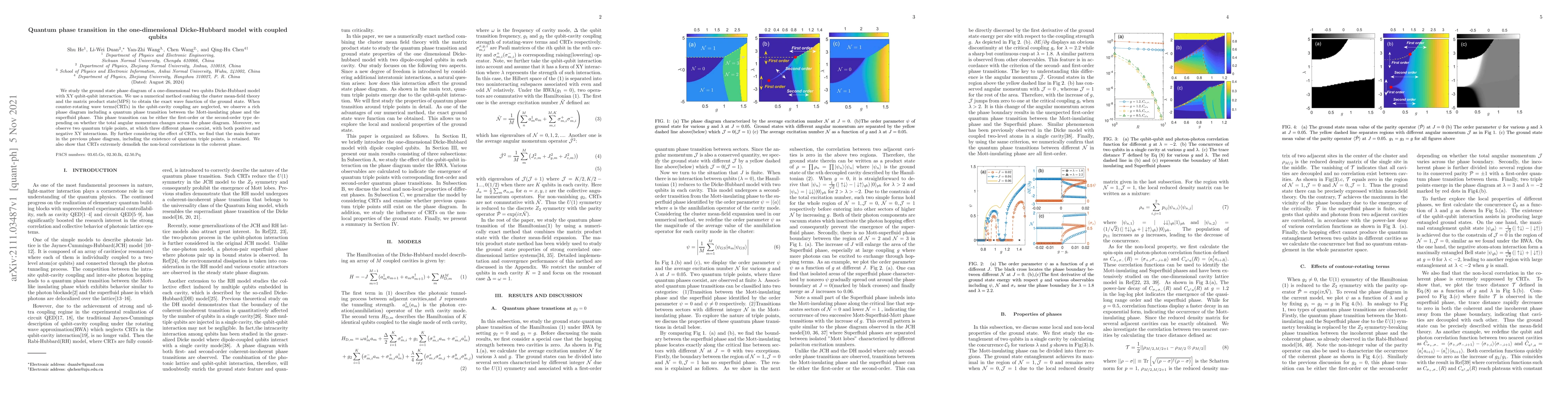 Thumbnail for Quantum phase transition in the one-dimensional Dicke-Hubbard model with
  coupled qubits