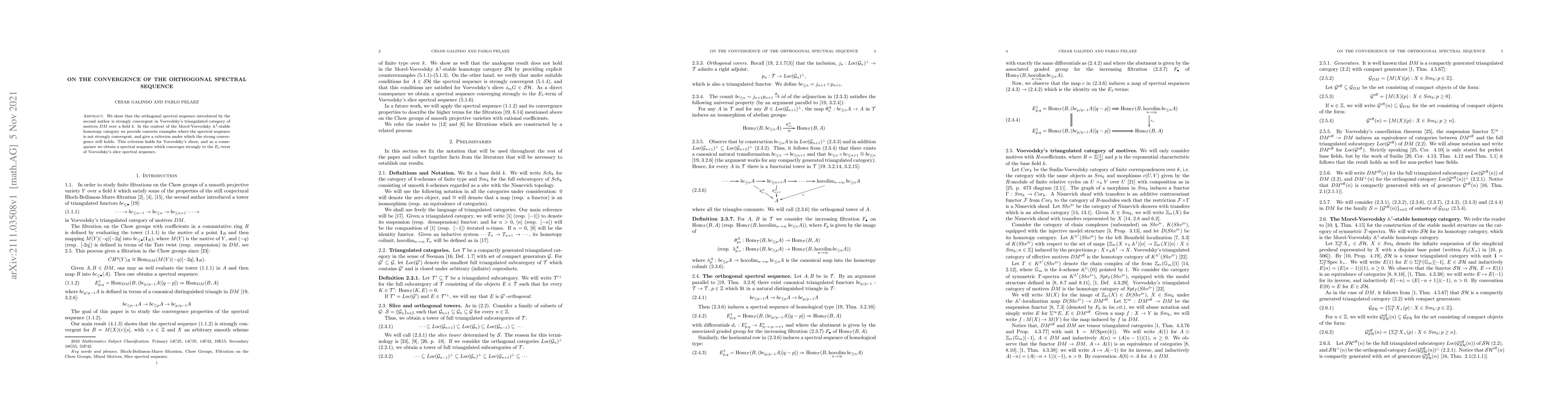 Thumbnail for On the convergence of the orthogonal spectral sequence
