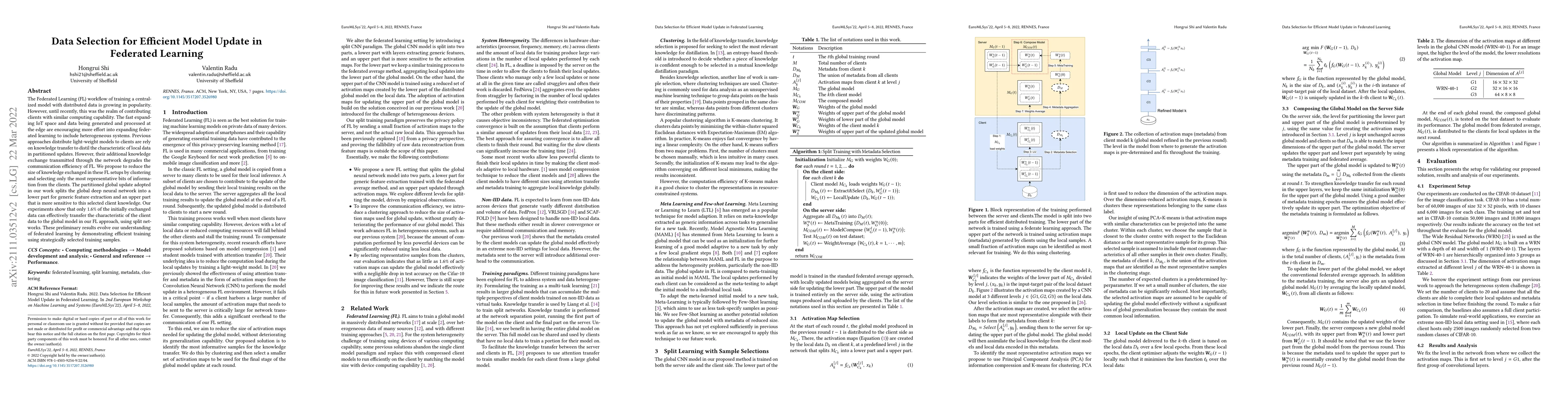Thumbnail for Data Selection for Efficient Model Update in Federated Learning