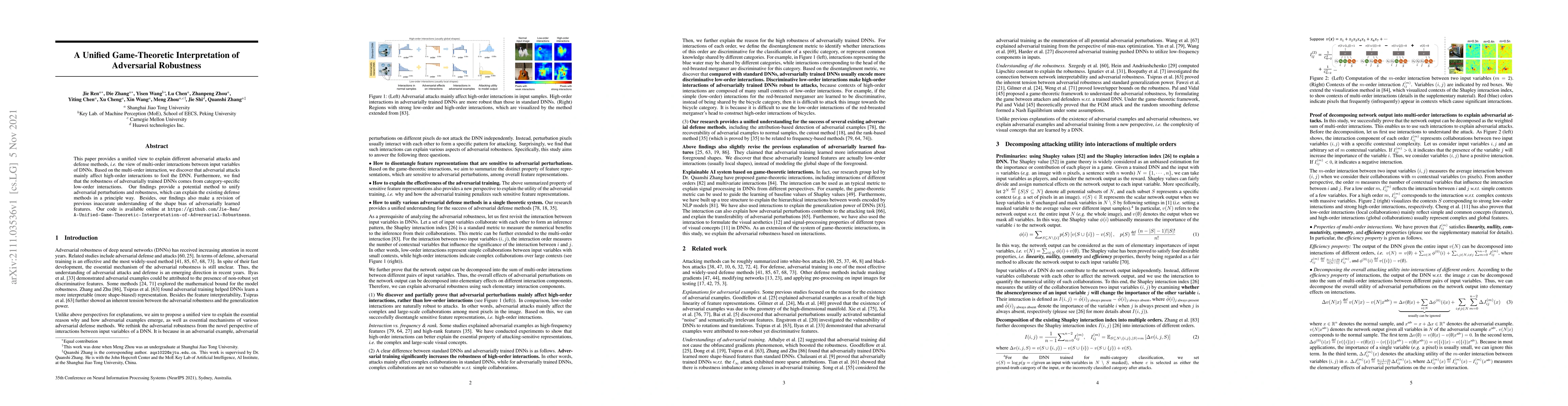 Thumbnail for A Unified Game-Theoretic Interpretation of Adversarial Robustness