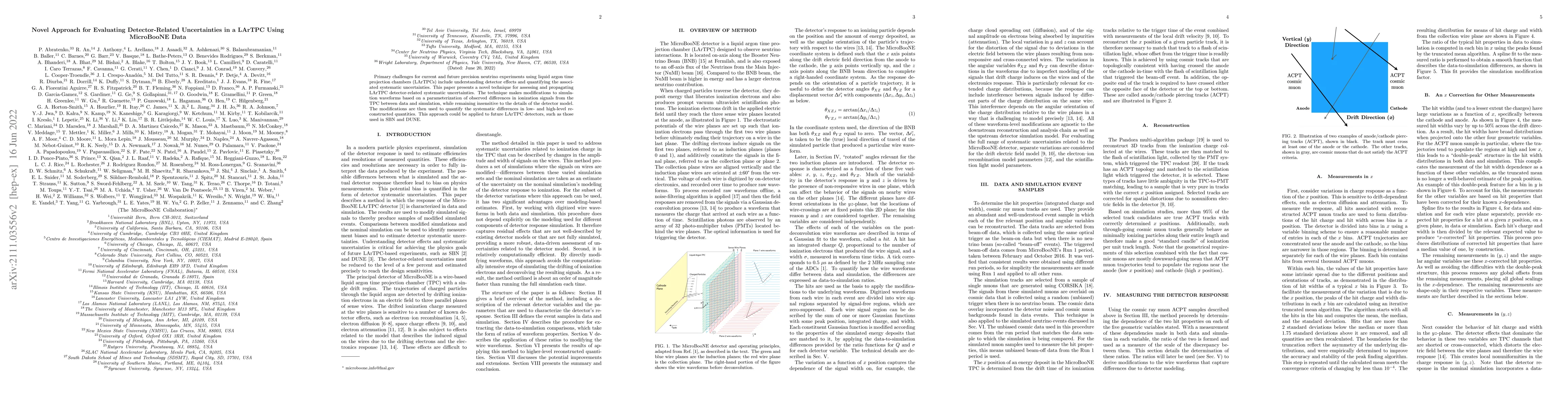 Thumbnail for Novel Approach for Evaluating Detector-Related Uncertainties in a LArTPC
  Using MicroBooNE Data