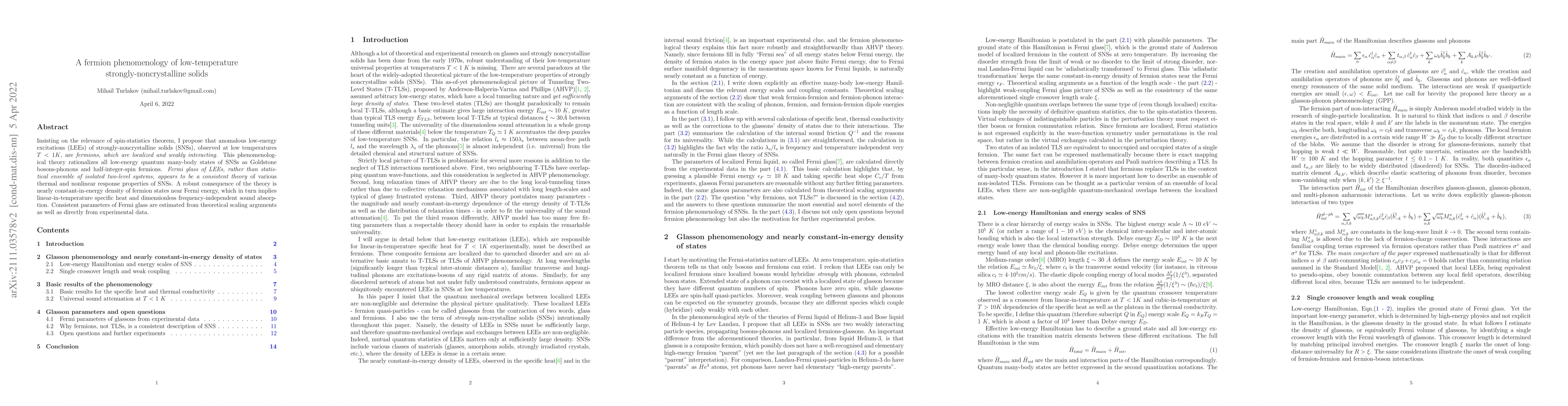 Thumbnail for A fermion phenomenology of low-temperature strongly-noncrystalline
  solids