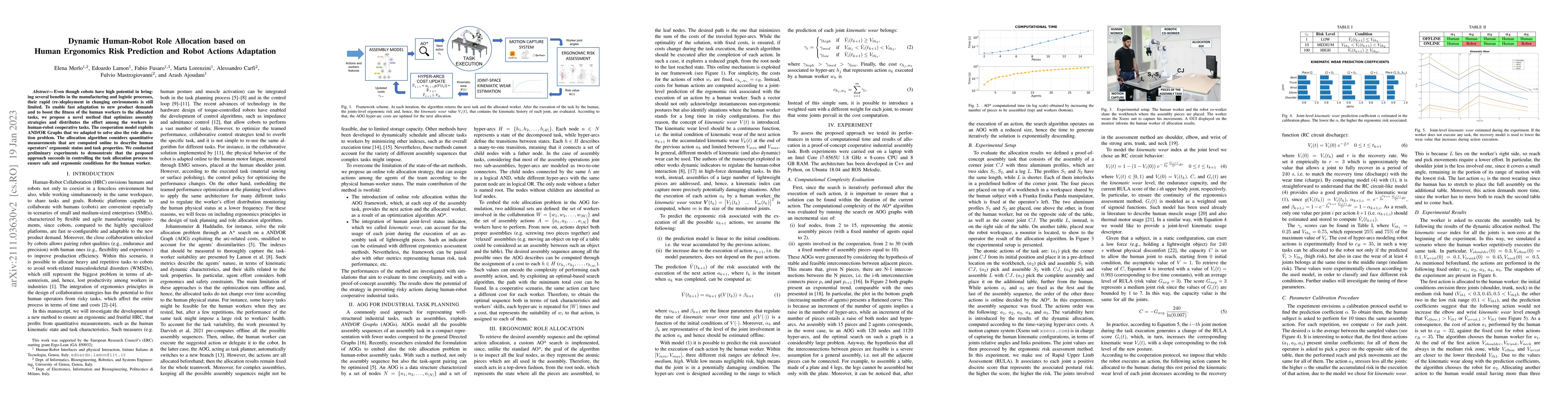 Thumbnail for Dynamic Human-Robot Role Allocation based on Human Ergonomics Risk
  Prediction and Robot Actions Adaptation