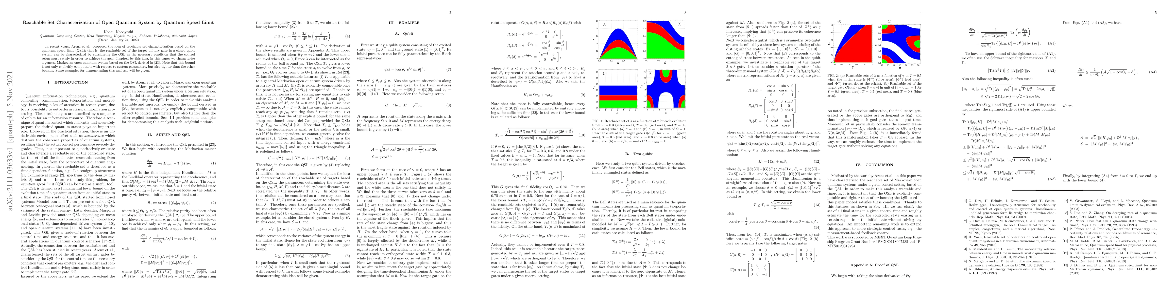 Thumbnail for Reachable Set Characterization of Open Quantum System by Quantum Speed
  Limit