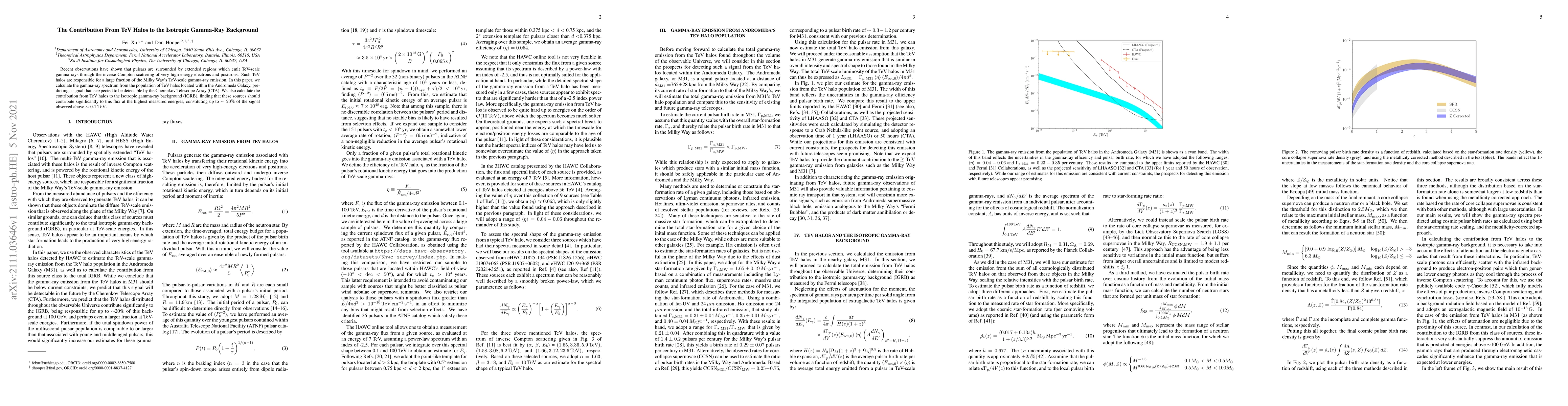 Thumbnail for The Contribution From TeV Halos to the Isotropic Gamma-Ray Background