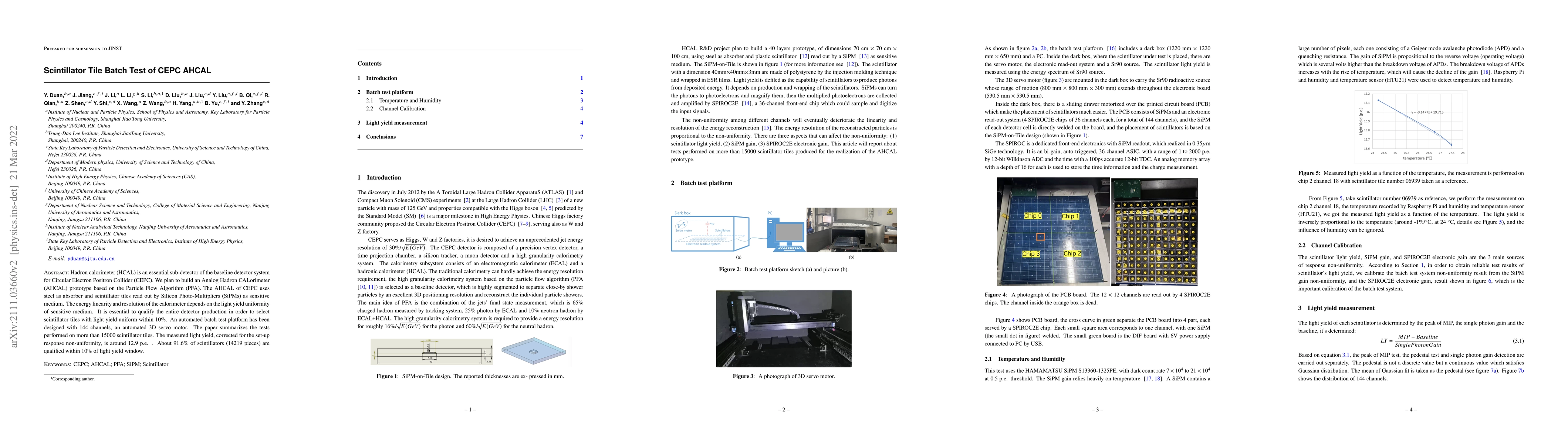 Thumbnail for Scintillator Tile Batch Test of CEPC AHCAL