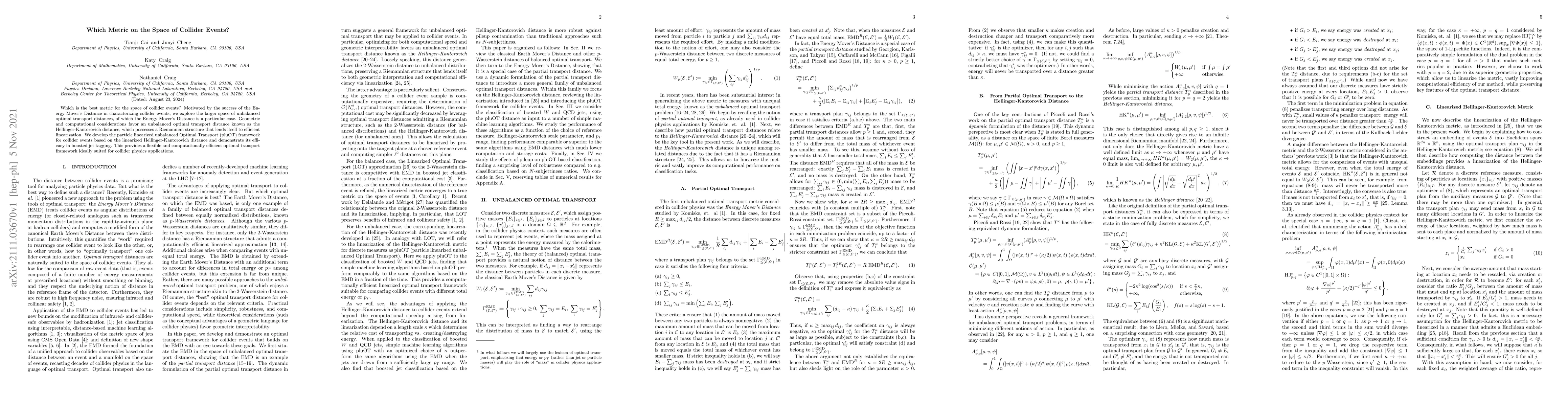 Thumbnail for Which Metric on the Space of Collider Events?