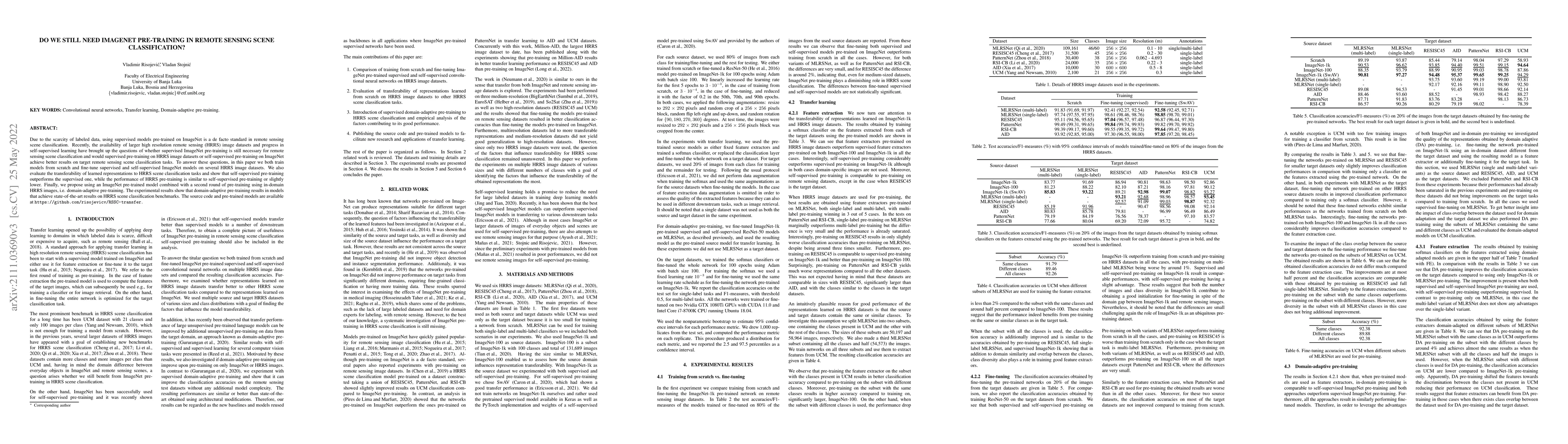 Thumbnail for Do we still need ImageNet pre-training in remote sensing scene
  classification?