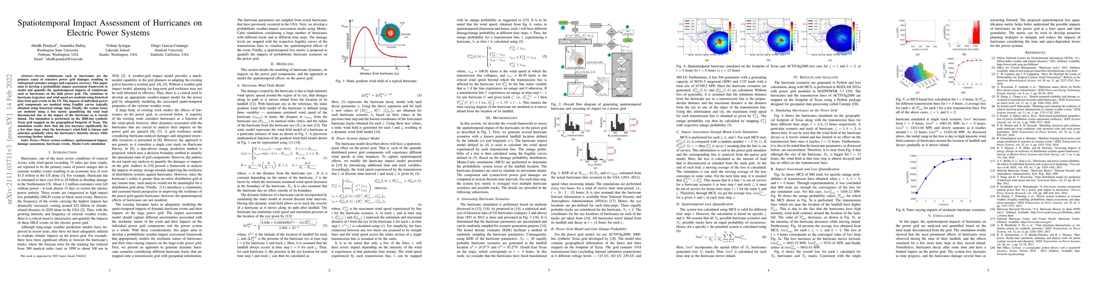 Thumbnail for Spatiotemporal Impact Assessment of Hurricanes on Electric Power Systems