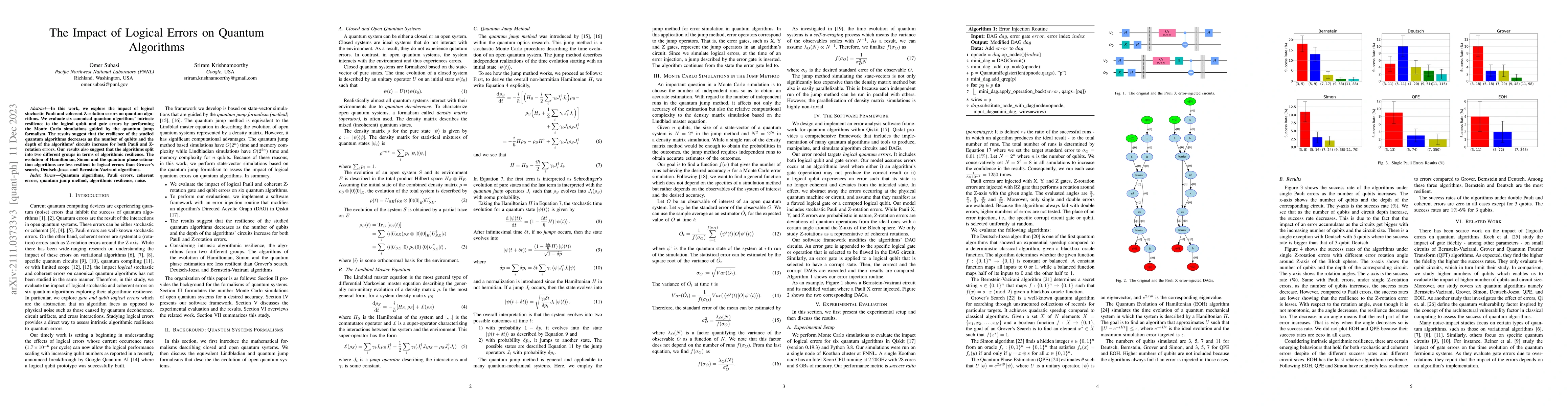 Thumbnail for The Impact of Logical Errors on Quantum Algorithms