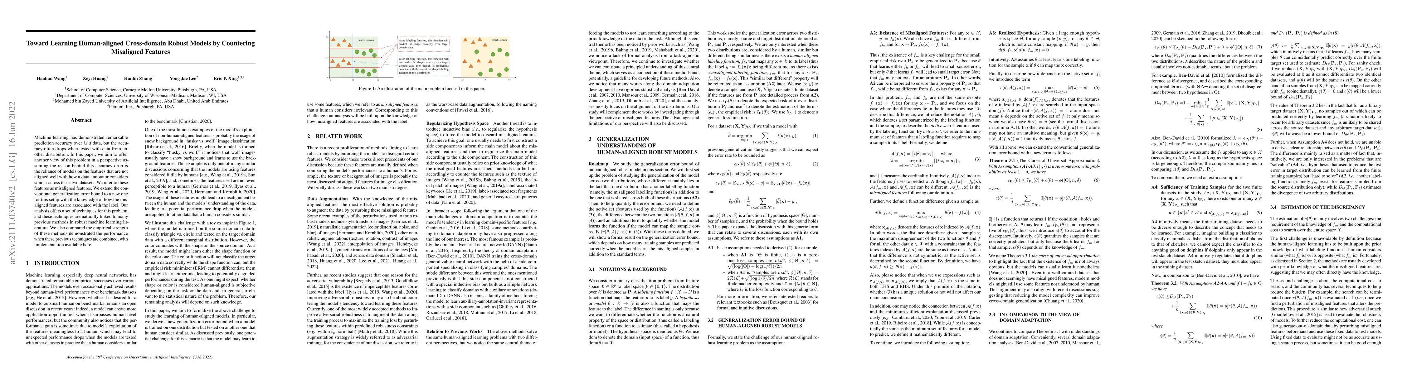 Thumbnail for Toward Learning Human-aligned Cross-domain Robust Models by Countering
  Misaligned Features