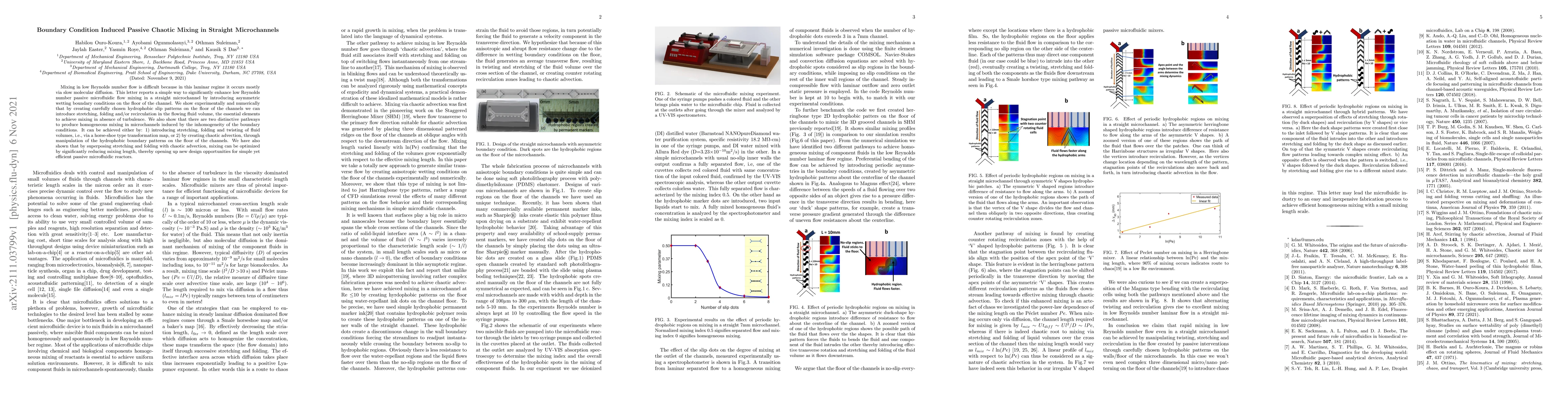 Thumbnail for Boundary Condition Induced Passive Chaotic Mixing in Straight
  Microchannels