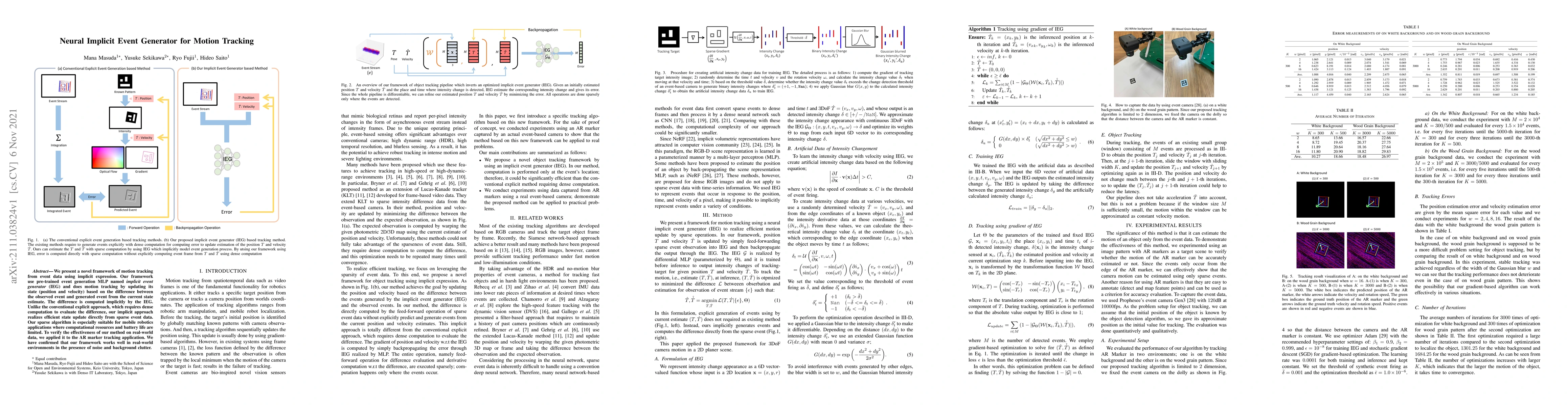 Thumbnail for Neural Implicit Event Generator for Motion Tracking