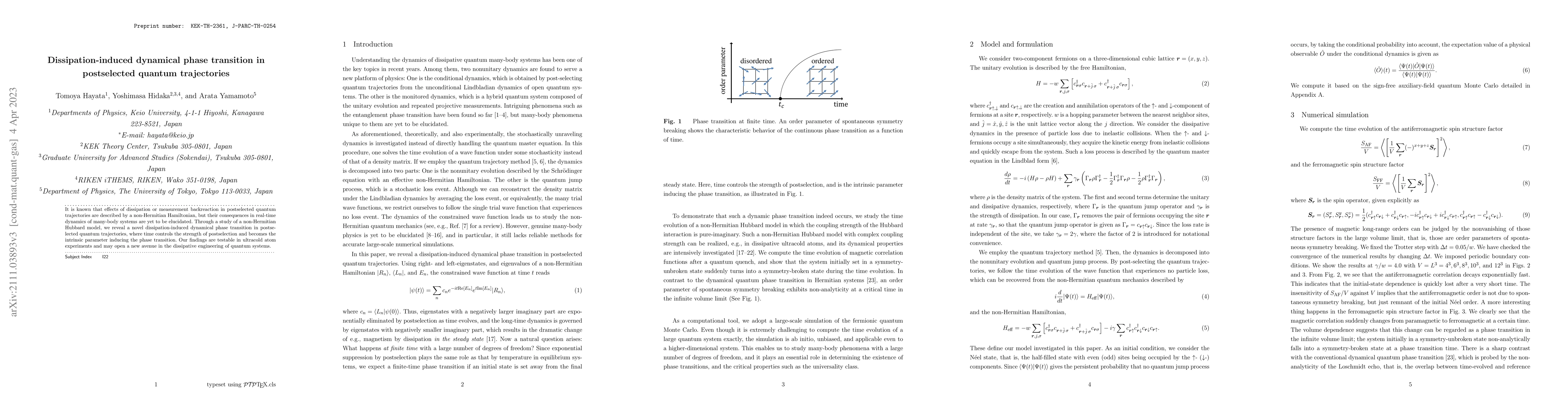 Thumbnail for Dissipation-induced dynamical phase transition in postselected quantum
  trajectories