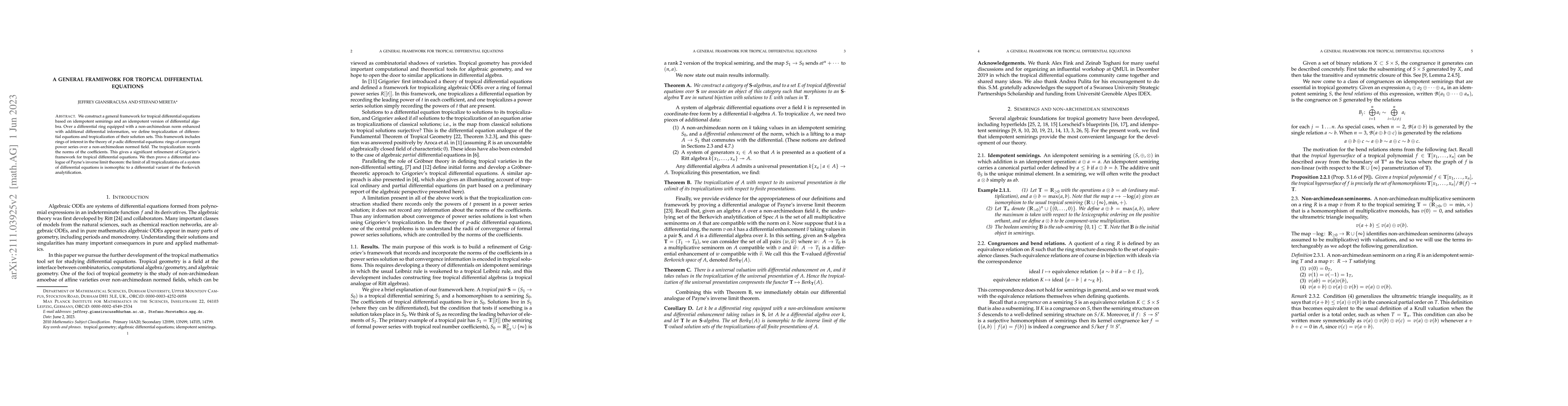 Thumbnail for A general framework for tropical differential equations