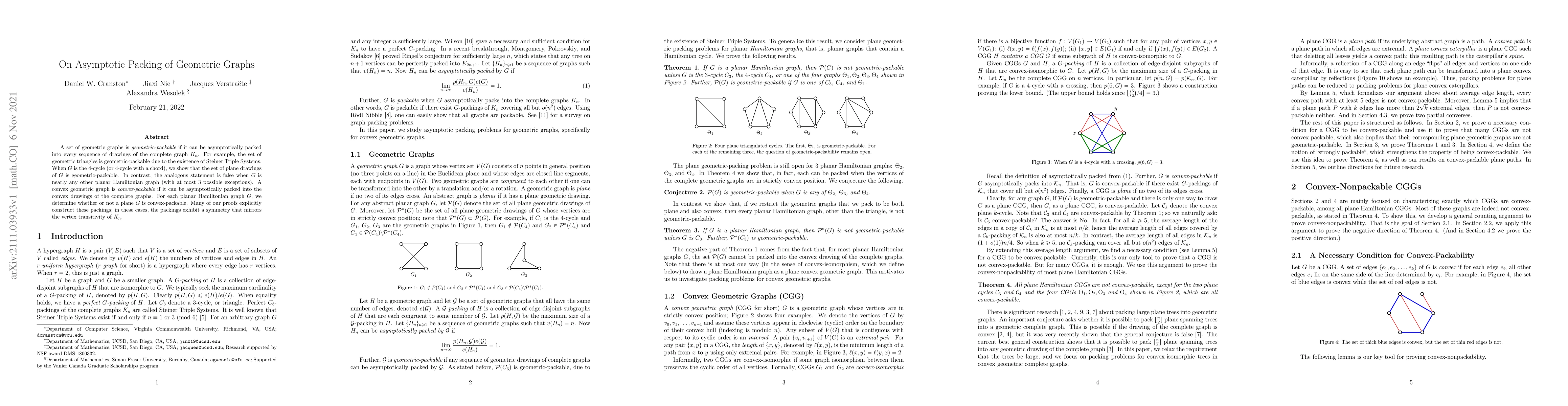 Thumbnail for On Asymptotic Packing of Geometric Graphs