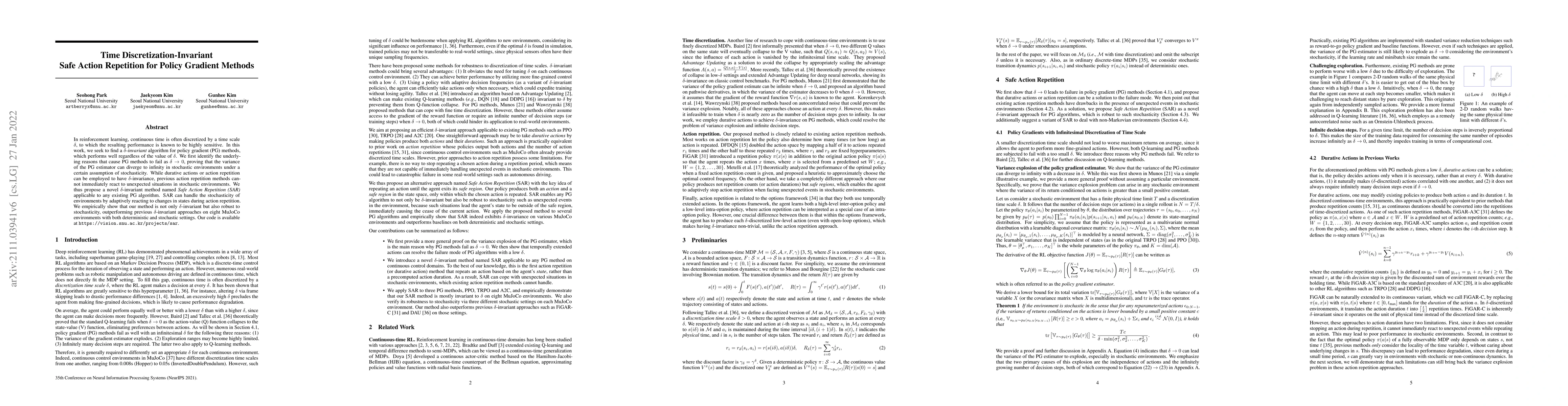 Thumbnail for Time Discretization-Invariant Safe Action Repetition for Policy Gradient
  Methods