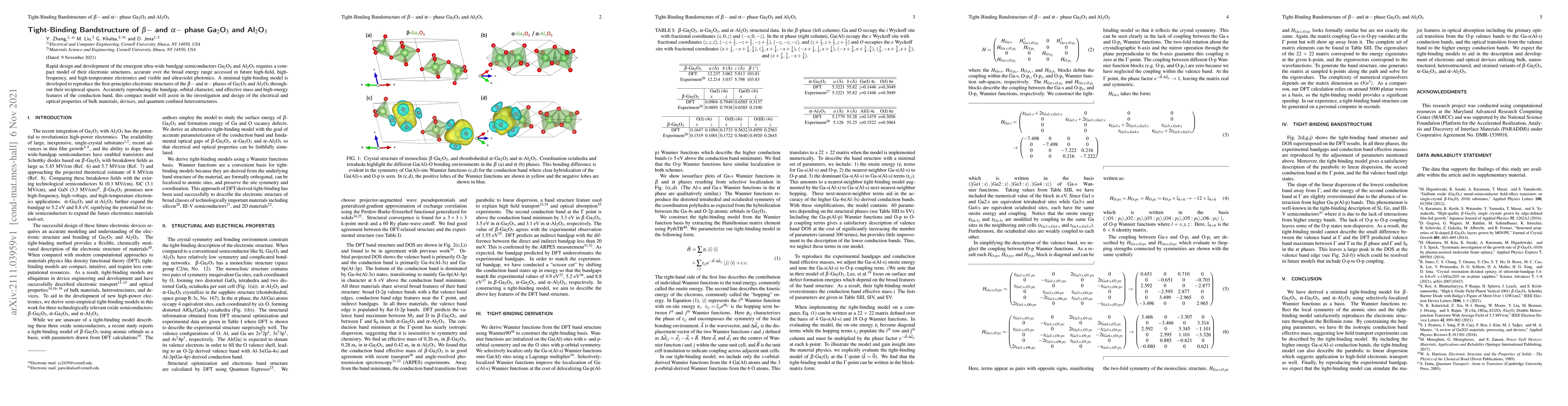 Thumbnail for Tight-Binding Bandstructure of $\beta-$ and $\alpha-$ phase Ga$_2$O$_3$
  and Al$_2$O$_3$